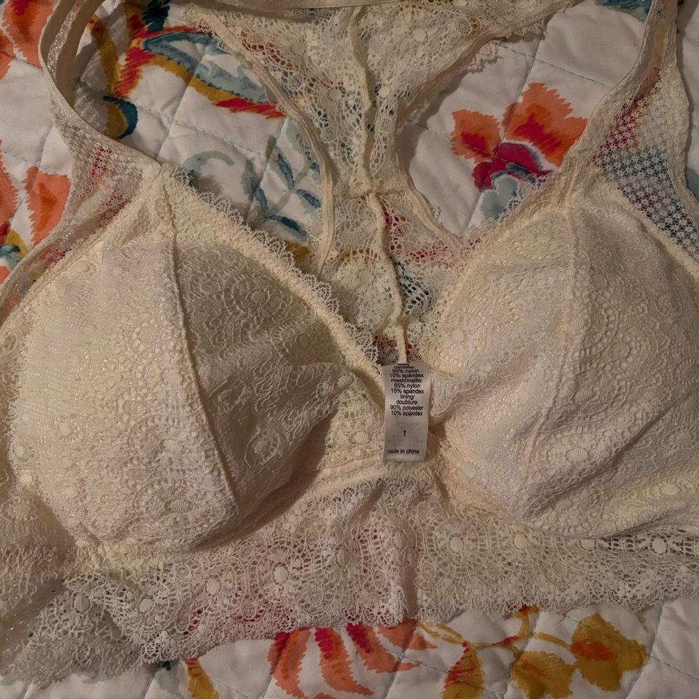 Elegant Cream Lace Bralette